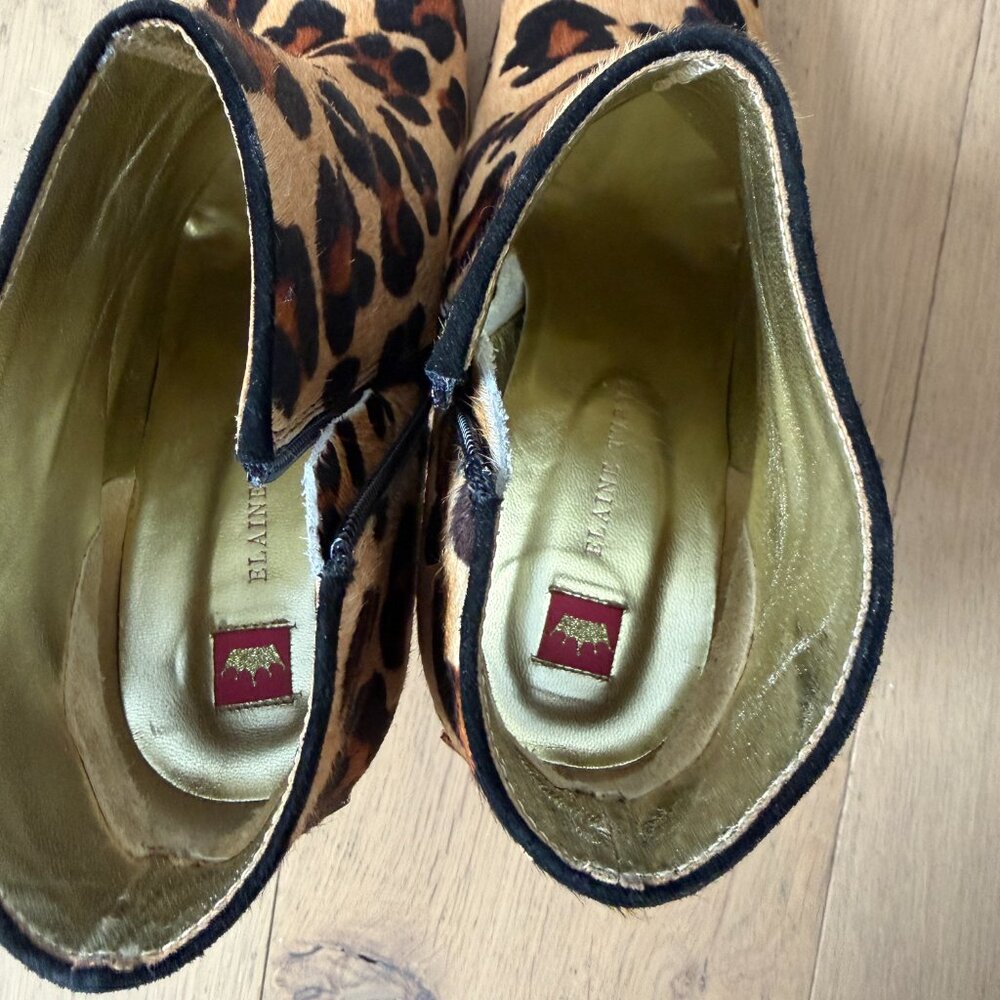 Elaine Turner Leopard Booties - Picture 2 of 3